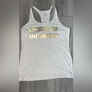 Gap Gapfit Women’s Workout Racerback Tank Top Running For Carbs Size XL Gold